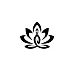 Lotus équilibré aux lignes symétriques pour tatouage temporaire spirituel harmonieux