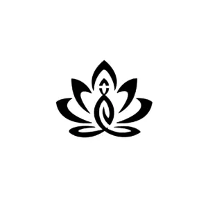 Lotus équilibré aux lignes symétriques pour tatouage temporaire spirituel harmonieux