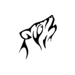 Motif loup stylisé aux contrastes graphiques pour tatouage temporaire moderne