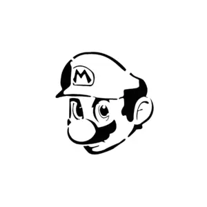 Visage de Mario avec casquette M et moustache pour tatouage temporaire ludique