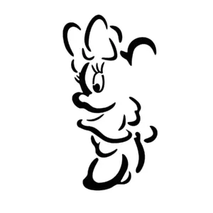 Silhouette de Minnie souriante avec nœud pour tatouage temporaire ludique