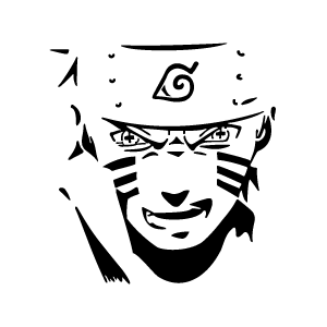 Visage Naruto déterminé aux traits marqués pour tatouage éphémère manga