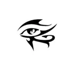 Œil d’Horus stylisé aux lignes nettes pour tatouage temporaire protecteur et symbolique