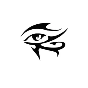 Œil d’Horus stylisé aux lignes nettes pour tatouage temporaire protecteur et symbolique
