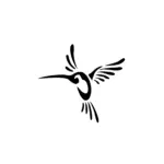 Petit colibri stylisé en vol pour tatouage temporaire discret et élégant
