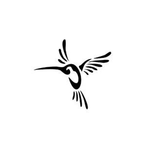 Petit colibri stylisé en vol pour tatouage temporaire discret et élégant