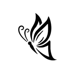 Petit papillon minimaliste créant un tatouage temporaire discret et élégant