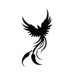 Phénix silhouette équilibrée aux formes harmonieuses pour tatouage temporaire élégant