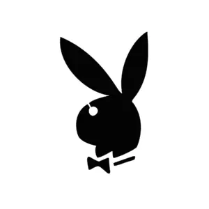 Logo playboy minimaliste avec nœud papillon pour tatouage temporaire glamour