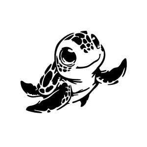 Pochoir tatouage éphémère Squiz – petite tortue stylisée mignonne et ludique