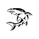 Requin tribal compact gueule ouverte pour tatouage temporaire marin