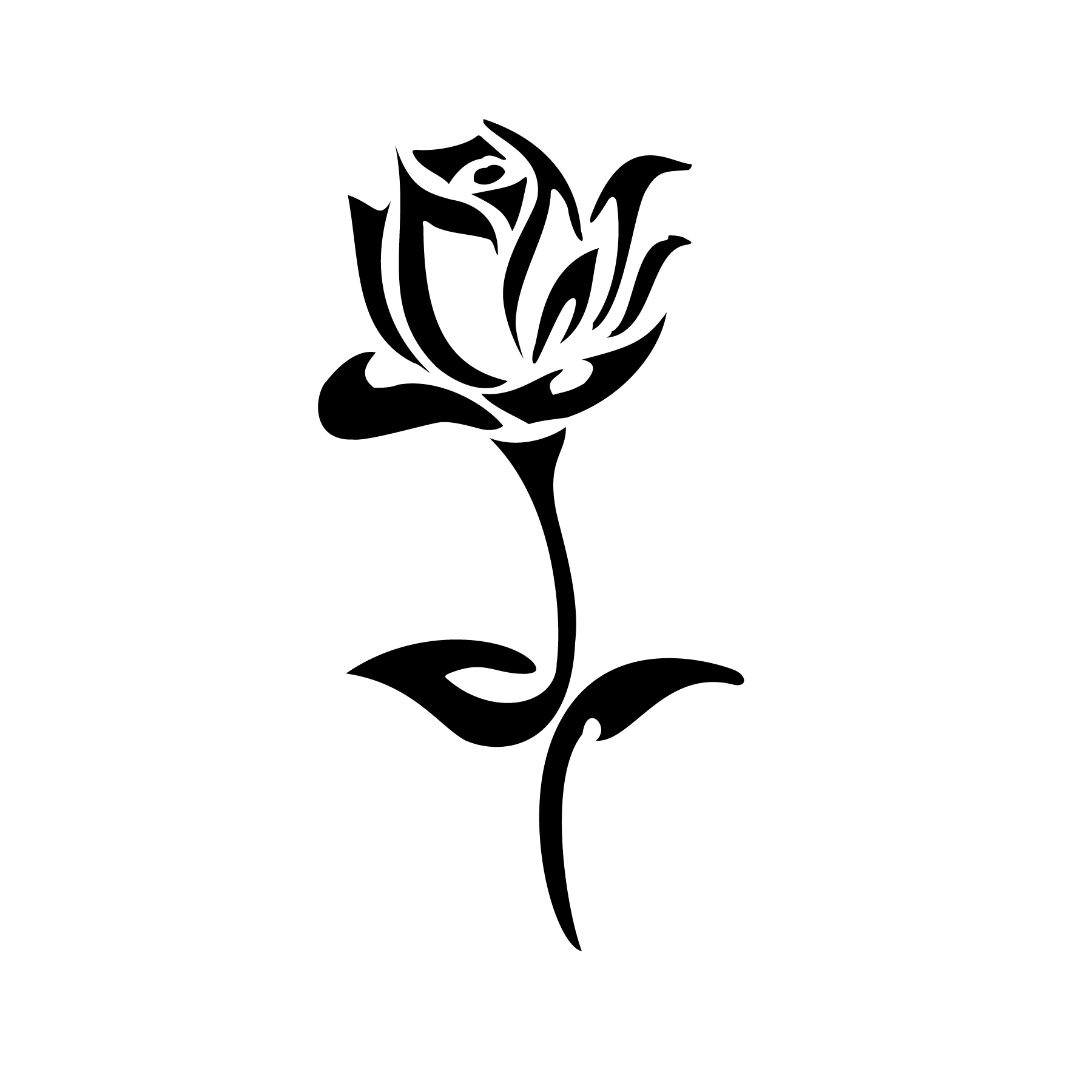 Rose minimaliste aux lignes fines et tracé épuré pour tatouage temporaire discret et élégant