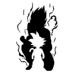 Sangoku enfant en mouvement dynamique pour tatouage temporaire manga énergique