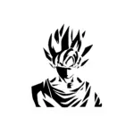 Sangoku visage intense en transformation pour tatouage temporaire manga puissant