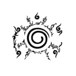 Sceau du Hakke circulaire aux lignes fines pour tatouage temporaire symbole chakra Naruto