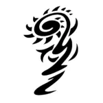 Spirale tribale fluide aux lignes courbes pour tatouage temporaire dynamique et harmonieux