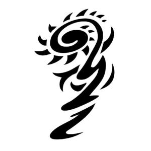 Spirale tribale fluide aux lignes courbes pour tatouage temporaire dynamique et harmonieux