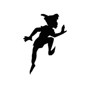 Peter Pan en silhouette dynamique pour tatouage temporaire inspiré de l’aventure