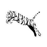 Tigre bondissant dynamique aux lignes fluides pour tatouage temporaire énergique