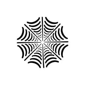 Toile d’araignée géométrique aux lignes fines pour tatouage Halloween graphique