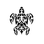 Tortue polynésienne tribale aux spirales équilibrées pour tatouage symbolique puissant