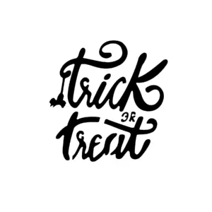 Lettrage Trick or Treat pour tatouage Halloween fun et festif