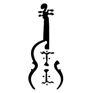 Silhouette de violoncelle au tracé fin et épuré pour tatouage temporaire musical élégant