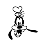 Image d'un tatouage temporaire représentant la tête de Pluto dans le dessin animé Mickey