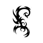 Image d'un tatouage temporaire représentant un scorpion d'inspiration tribal.