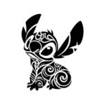 Image d'un tatouage temporaire représentant Stitch assis.