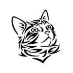 Image d'un tatouage temporaire représentant une tête de chat