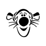 Image d'un tatouage temporaire représentant la tête de Tigrou dans Winnie l'ourson.