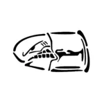 Balle de revolver stylisée horizontale pour tatouage temporaire graphique puissant