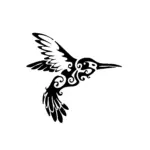Colibri stylisé en plein vol aux lignes fluides pour tatouage temporaire élégant