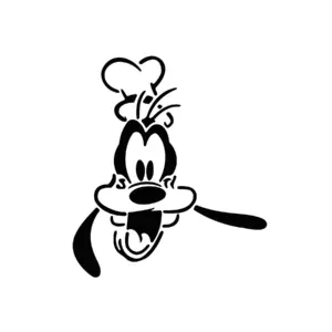 Visage de Dingo souriant style dessin animé pour tatouage temporaire