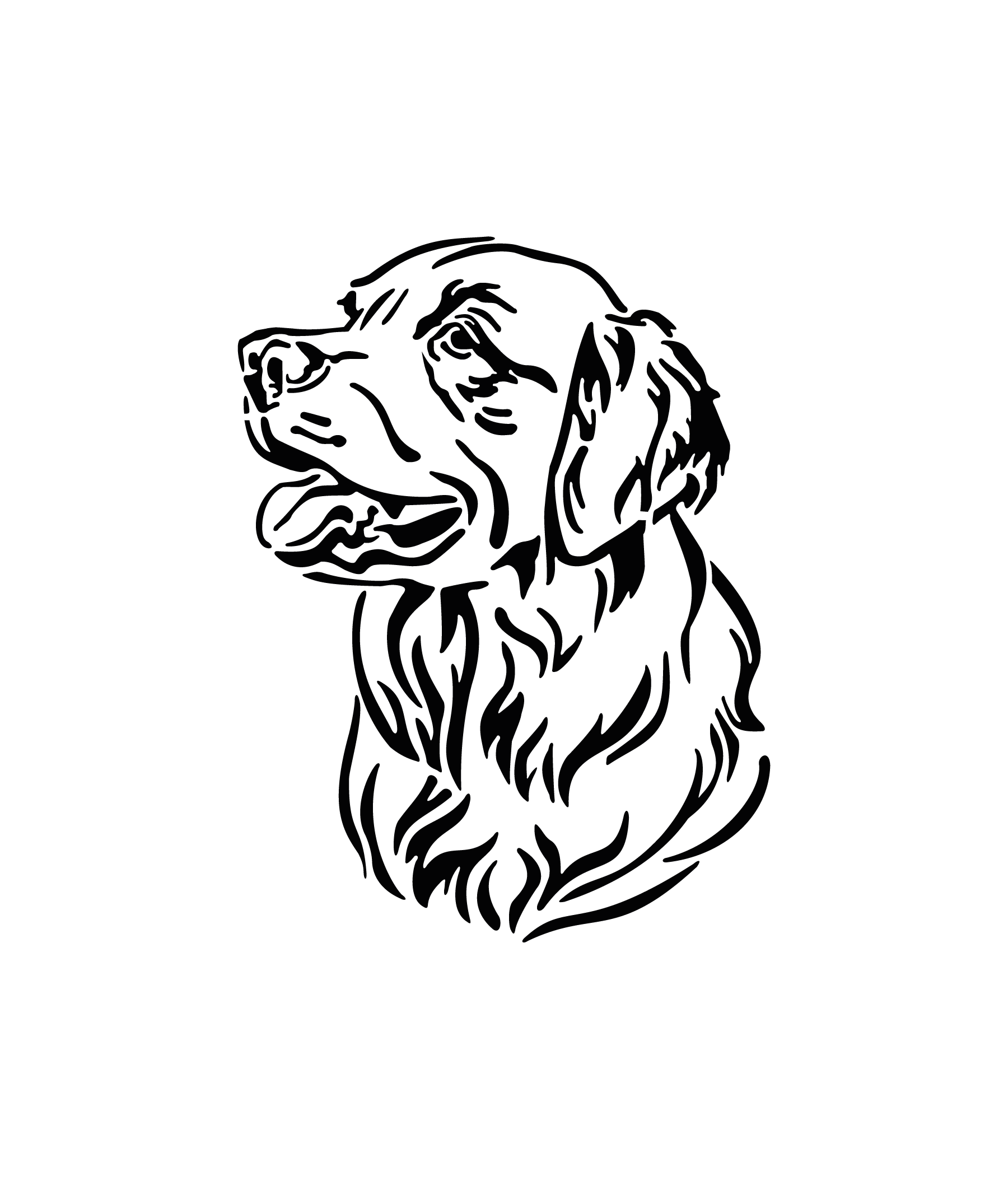 Golden Retriever réaliste au regard doux pour tatouage temporaire fidèle