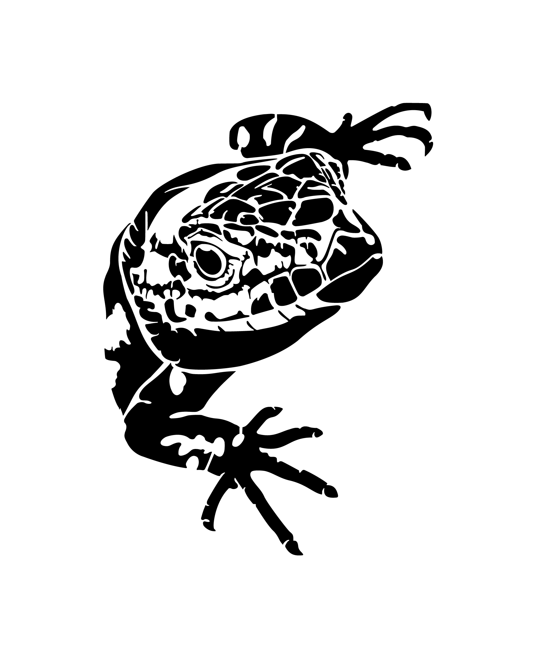 Lézard au regard intense au tracé détaillé pour tatouage temporaire reptile expressif