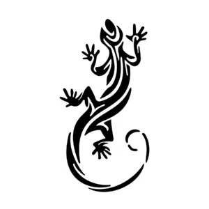 Lézard stylisé aux lignes épurées pour tatouage temporaire reptile élégant