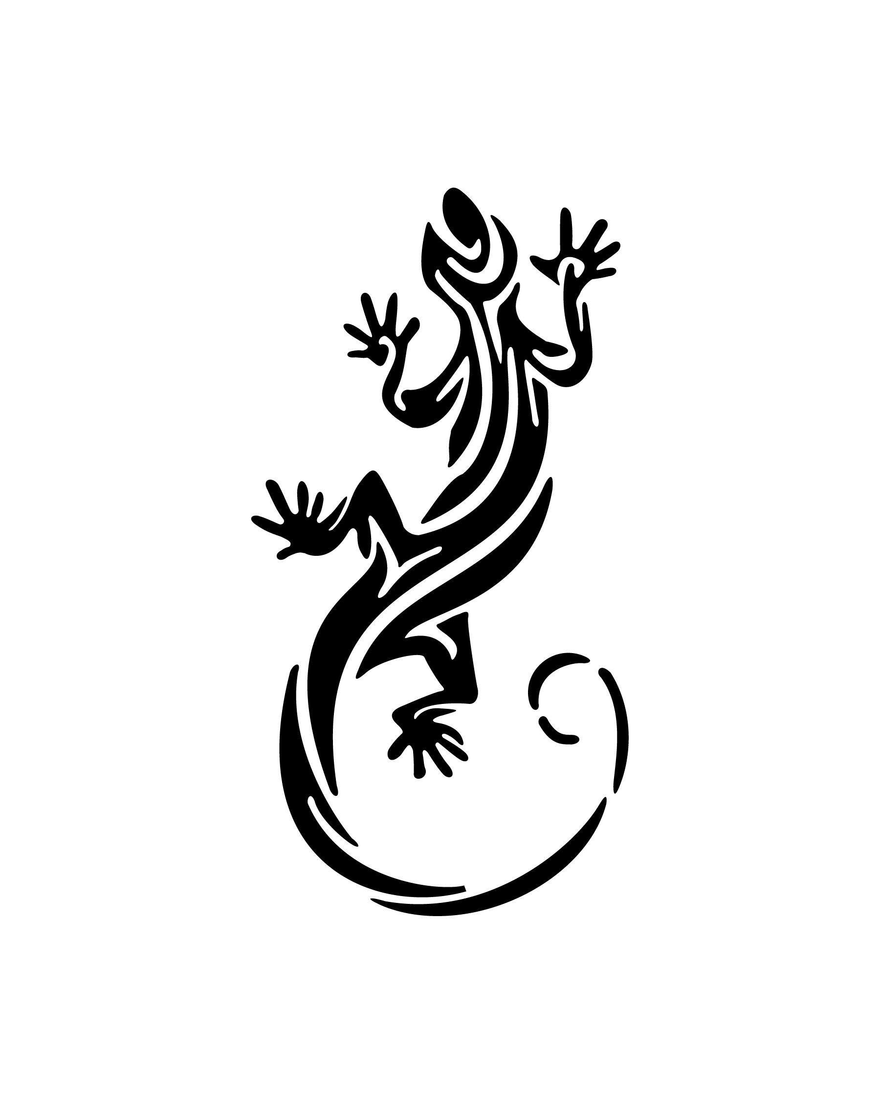 Lézard stylisé aux lignes épurées pour tatouage temporaire reptile élégant