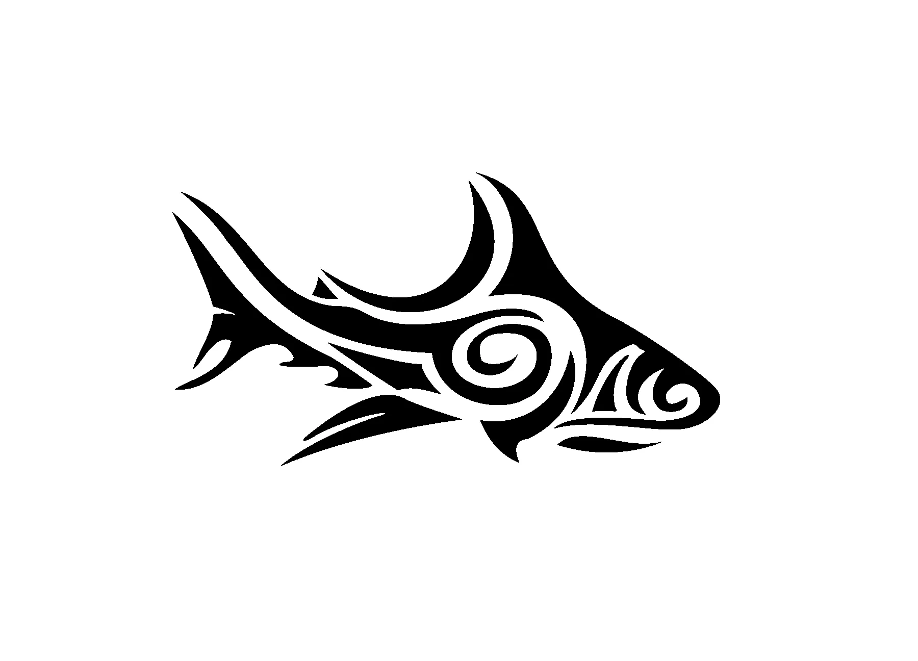 Orque stylisée aux lignes fluides pour tatouage marin élégant