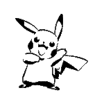 Pikachu au tracé contrasté en posture dynamique pour tatouage ludique