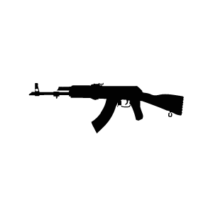 Pochoir tatouage éphémère AK-47 Kalachnikov – réutilisable et facile à appliquer