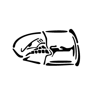 Pochoir tatouage éphémère Balle de revolver – réutilisable et facile à appliquer