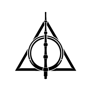 Pochoir tatouage éphémère Reliques de la Mort – motif mystique et magique facile à appliquer