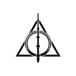 Symbole reliques de la mort aux lignes nettes pour tatouage temporaire mystérieux