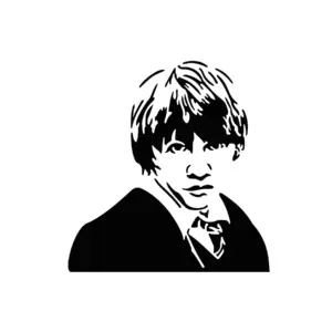 Visage Ron Weasley au style simple pour tatouage temporaire chaleureux et expressif