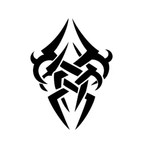 Symbole tribal angulaire aux formes pointues pour tatouage temporaire graphique et moderne