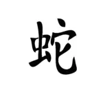 Symbole serpent du zodiaque chinois au tracé fluide pour tatouage temporaire astrologique