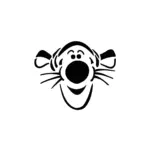 Visage de Tigrou souriant style dessin animé pour tatouage temporaire