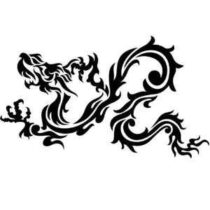 Dragon ondulant aux courbes fluides pour tatouage temporaire élégant et dynamique